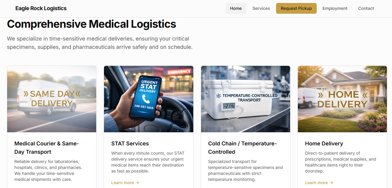 Eagle Rock Logistics website screenshot