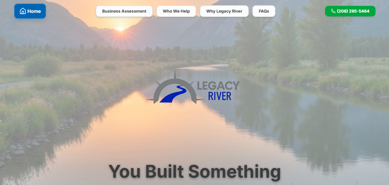 Legacy River website screenshot